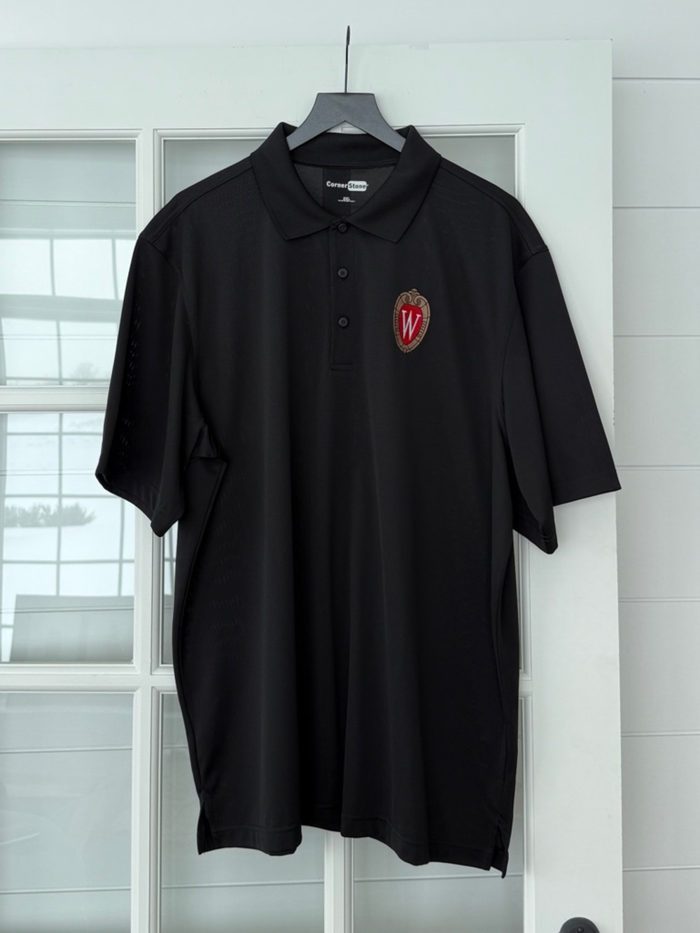 Black Polo Shirt with UW Crest Logo